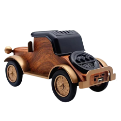 Bamboo Led Digital Classic Vintage Car Speaker