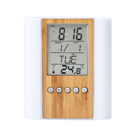 Bamboo wood led digital clock